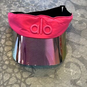 ALO Yoga Pink Visor with Silver Brim